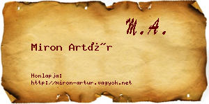 Miron Artúr névjegykártya